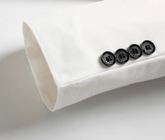 Men's Three-Piece White Suit, Anti-Wrinkle, No-Iron, Anti-Stick Fur Business Formal Suit, Four-Season Workplace Work Clothing Dr