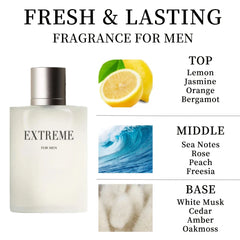 EXTREME Men's EDP 3.4 Ounce (Pack of 1) Eau de Parfum for Men Men's Fragrance Long Lasting Perfume for Men