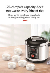 Mini Electric Rice Cooker 2L Portable 200W