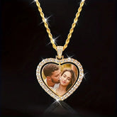 Customized Two Photo Luxury Necklace, Suitable for Both Men and Women To Wear Gift for Parents Husband Boyfriend and Girlfriend