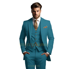 Men's grey 3-piece suit (jacket + vest + trousers) Elegant classic wedding attire, custom banquet birthday party tuxedo