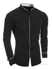 Men's solid shirts, slim fit white long sleeve social shirts, business casual menswear, high quality soft fabric, sizes XS-6XL