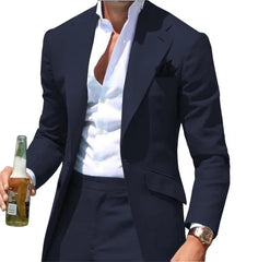 Costumes Pour Hommes Peak Collar Men Suits Notched Green Slim Fit Blazers Jackets Pants 2PCS Causal Business Wedding Groom Wear