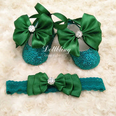 Dollbling Girls Pink Crown Ballerina Baptism Shoes Infant Dazzling Shoes Dress Handmade Mommy Daughter Outfit Bling Botties