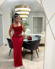 Mingmingxi Wine Elegant and Beautiful Womens Dresses Sexy Corset Cropped Top and Skirt 2 Piece Set Christmas New in Dresses SHOWLU FASHION STORE