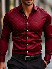 17 colors men's hot-selling geometric pattern long-sleeved shirt fashionable business casual non-iron comfortable men's top