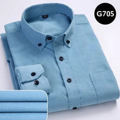 Cotton Corduroy Shirt Long Sleeve Winter Regular Fit Mens Casual Shirt Warm S~6xl Solid Men's Shirts with Pokets Autumn Quality