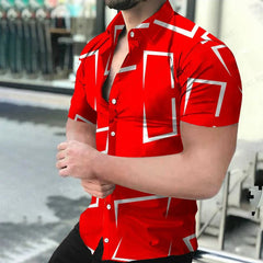 Geometric 3d Print Beach Shirts Short Sleeve Hawaiian Shirts Men's Blouses Graphic Shirt Cuba Camisa Men's Clothing SHOWLU FASHION STORE
