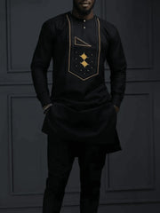 2025 New men's suit, white pocket, 2-piece set, luxury wedding casual suit, traditional African style of ethnic minorities