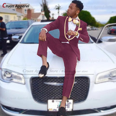 Classic Men Suit Sets Formal Activities Tailor-made Slim Fit Outfits Wedding Elegant Groomsman Costumes Blazer Pants 2 Pieces