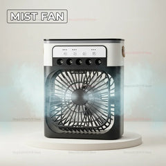 Portable USB Air Cooler Fan 3-Speed Mini Water Mist Humidifier LED Desktop Cooling Fan