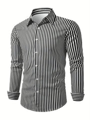Fashion Square stripe patterns 3D Print Mens Long Sleeve Shirt Autumn Button Down Casual Animal Shirt Lapel Mens Clothing Tops