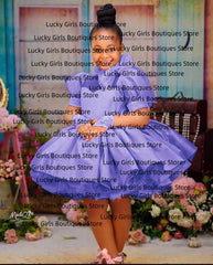 Pink Ball Gown Flower Girl Dresses Customized Tulle Tiered Ruffles Children Birthday Party Gowns High Neck Kids Wedding Dress
