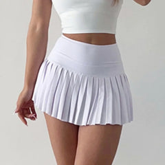 Showlu Fashion women's quick dry sports skort with high waist, suitable for gym, tennis, cycling, and running activities.