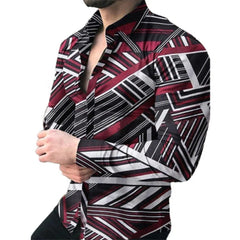 Men's Long Sleeve Shirt Casual All-match Fashion Street Men's Shirt Lapel Single-breasted Long Sleeve Top Men's Clothing