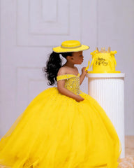 Orange Tulle Girls Birthday Party Dresses Customized Ball Gown Crystal Flower Girl Dresses for Wedding Baby Girls Pageant Dress