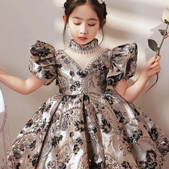 High-End Flower Girl Dresses Kids Turkish Ball Gowns Vintage Spanish Children Birthday Party Dress for Easter Eid Birthday Party