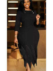 Elegant Tassel Celebrity Formal Long Dress with Lace Up Backless Red Christmas Slim Fit Dresses Party Club Dress Birthday Outfit SHOWLU FASHION STORE