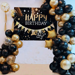 30 pieces, black and gold mixed balloons, 12 inch gold glitter balloons, birthday, graduation, New Year's party decorations