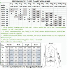 A size recommendation chart for a men's two-piece suit with measurements and sizing guidelines.