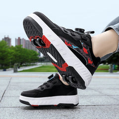 Mesh Roller Skates Boys Girls Casual Walking Shoes Outdoor Retractable Roller Shoes School Students Roller Skating Sports Shoes SHOWLU FASHION STORE