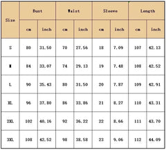 A size chart table for women's African midi dresses showing measurements in centimeters and inches.