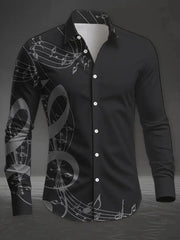 Men's Shirt Regular Flap Shirt Men's 3D Printing Color Splash Printing Casual Long Sleeve Fashion Printed Shirt