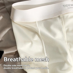 3PCS/Pack Luxury Satin-like Boxers Man Cool Ice Silk Antibacterial Breathable Quick-dry Underwear High Elastic Lengthen Panties