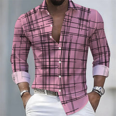 2026 21-color Spring/Autumn New Men's Long-Sleeved Striped Shirt, European and American Style Casual Loose Comfortable Top