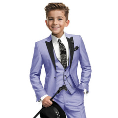 Navy Blue Boys Tuxedo 3-piece Blazer Pants Vest Wedding Boy Suit Formal Custom 2-16 Years Old Outfit