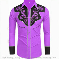 20 -color men's shirt long -sleeved shirt retro western denim big size loose cardigan long -sleeved casual shirt soft fabric