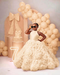 Luxury Puffy Ballgown Girls Birthday Party Dress Customized Flower Girl Dresses for Wed Little Queens Pageant Homecoming Dress