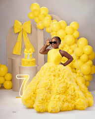 Luxury Puffy Ballgown Girls Birthday Party Dress Customized Flower Girl Dresses for Wed Little Queens Pageant Homecoming Dress
