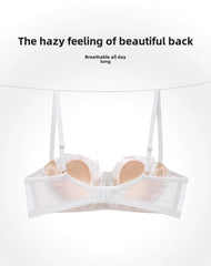 Rabbit Ears Big Chest Small Thin Bra French Underwear Soft Underwire Sexy European and American Embroidery Bra Set for Women SHOWLU FASHION STORE