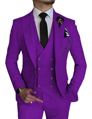 Men's Three-piece Suit Set Business Casual Host Groom Perfprmance Dress Suit