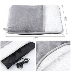 USB Heated Plush Foot Warmer Pad