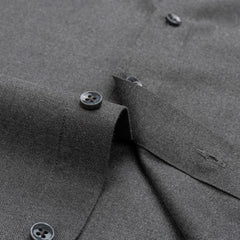 Men's Quality Wool Blend Long Sleeve Solid Dress Shirts Without Pocket Comfortable Soft Regular-fit Smart Casual Office Shirt