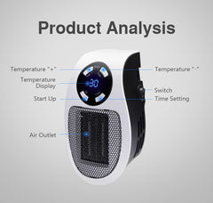 500W Mini Plug-In Ceramic Space Heater