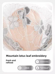 Rabbit Ears Big Chest Small Thin Bra French Underwear Soft Underwire Sexy European and American Embroidery Bra Set for Women SHOWLU FASHION STORE