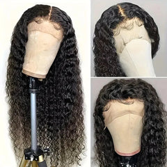 Hidden Strap 360 Lace Front Wigs Human Hair Deep Wave Glueless Wig 4X4 hd Lace Front Wig Pre Plucked with Invisible Drawstring SHOWLU FASHION STORE
