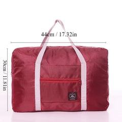 1Pc Red/Navy/Green Multifunctional Folding Travel Bag Single Shoulder Hand Luggage Bag Large Capacity Luggage Storage Waterproof