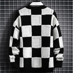 Fall/Winter Mens Brand Pullovers Sweaters High Quality Thick Warm Cashmere Sweater Men Luxury Plaid Pull Homme 2024