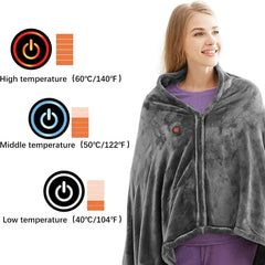 USB Heated Blanket 3-Level Electric Warm Shawl