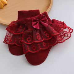 0-2Y Toddler Cotton Lace Ruffle Princess Mesh Breathable Socks Children Ankle Short Candy Color Thin Summer Socks for Newborn