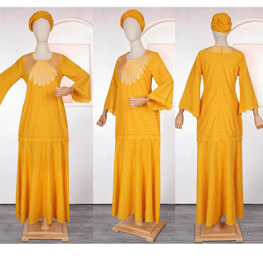 Plus Size African Party Dresses for Women Dashiki Ankara Lace Evening Gown Abayas Robe Muslim Kaftan Maxi Long Dress 2024 SHOWLU FASHION STORE