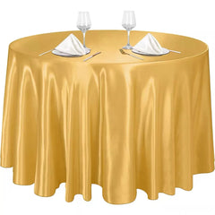 Round Wedding Satin Tablecloth Bright Smooth Silk Table Cover Christmas Decoration Banquet Anniversary Dining Party Table Decor