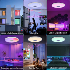 Smart RGB LED Ceiling Light Bluetooth Speaker Remote Control