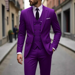 Classic Wedding Tuxedos Slim Fit Bridegroom For Men 3 Pieces Groomsmen Suit Male Formal Business Men Suits(Jacket+Vest+Pants)