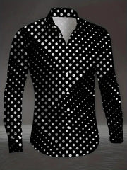 Men's Long Sleeve Shirt Irregular Geometric Print Fabric Long Sleeve Button Clothing Fashion Street Fashion Design