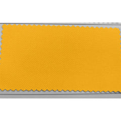 A rectangular fabric swatch in a vibrant yellow color with a visible diagonal twill weave.